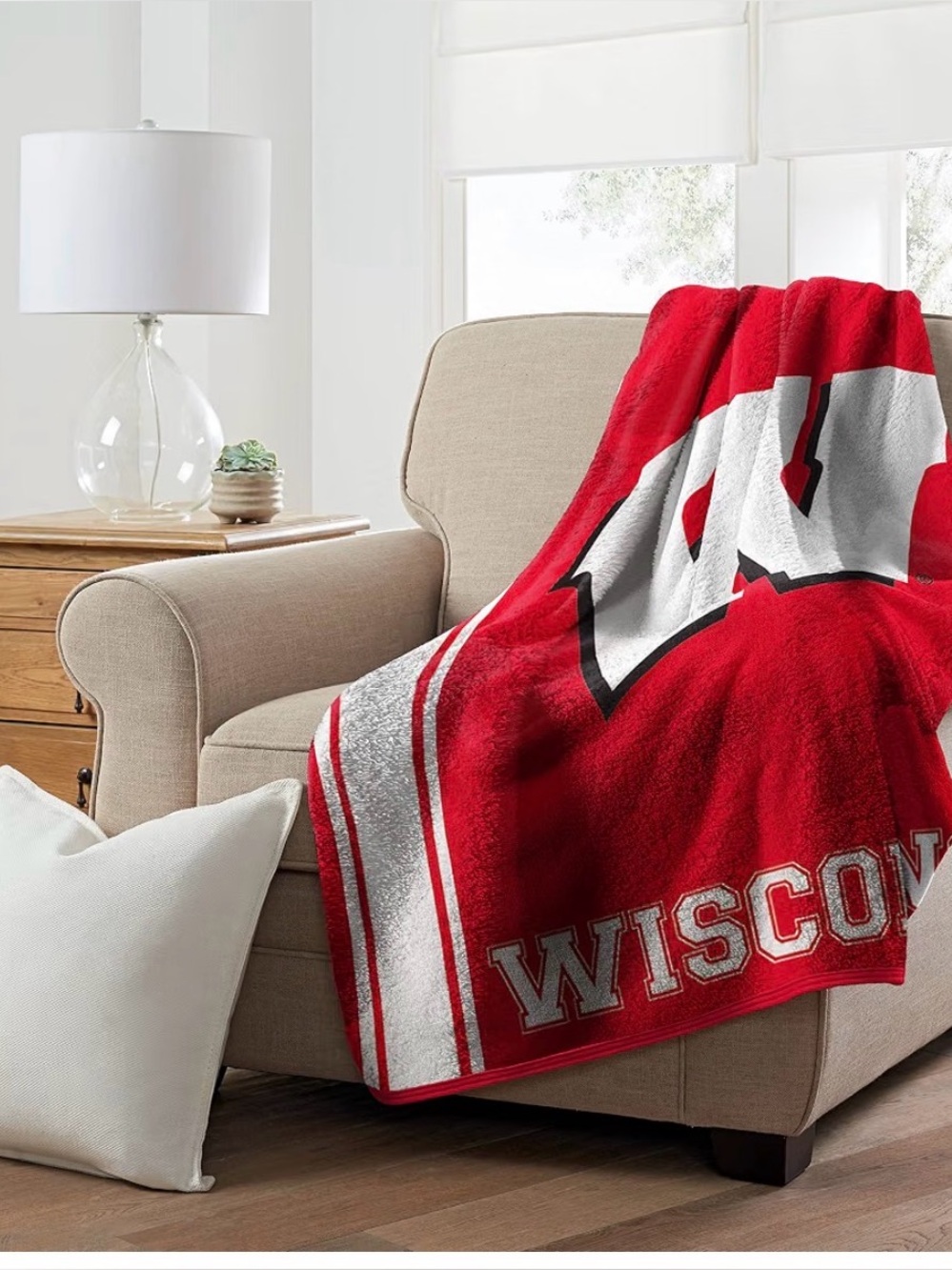 Officially Licensed NCAA Jersey Sherpa on Sherpa Throw Blanket, 50" x 60"